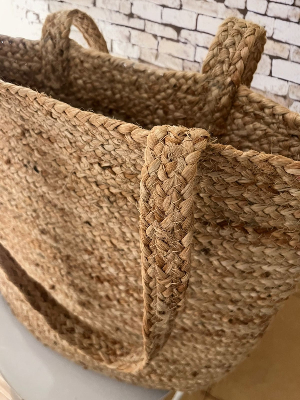 Jute Beige Tote Bag